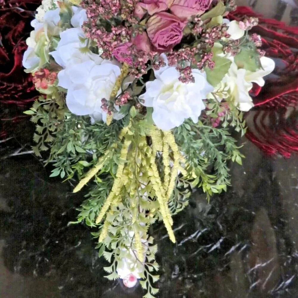 NWT ALEXANDRA'S ACCENTS Custom Designer Silk Floral Bouquet Bridal, Quinceanera